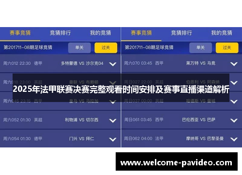 2025年法甲联赛决赛完整观看时间安排及赛事直播渠道解析